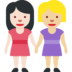 Women Holding Hands: Light Skin Tone, Medium-Light Skin Tone
