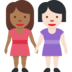 Women Holding Hands: Medium-Dark Skin Tone, Light Skin Tone