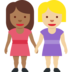 Women Holding Hands: Medium-Dark Skin Tone, Medium-Light Skin Tone