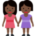 Women Holding Hands: Dark Skin Tone